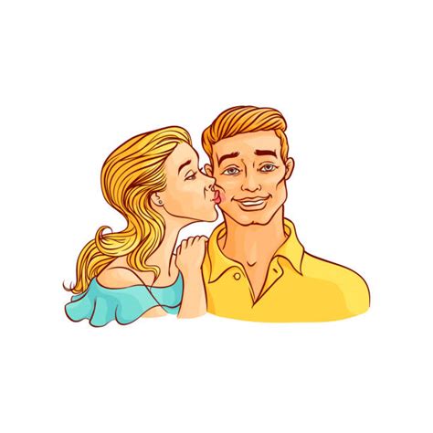 Drawing Of A Girl Kissing Boy Cheek Illustrations Royalty Free Vector Graphics And Clip Art Istock