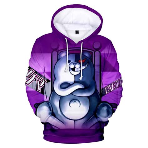 Purple Monokuma Hoodie Chill Hoodies Sweatshirts And