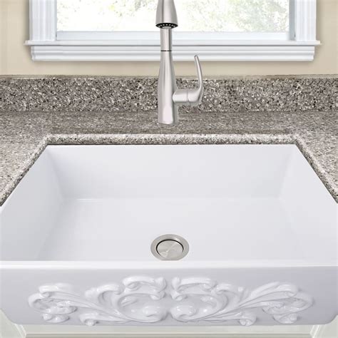 Discover the best fireclay farmhouse sinks for your country kitchen. Nantucket Sinks FCFS3320SFILIGREE 33 Inch Single Bowl ...