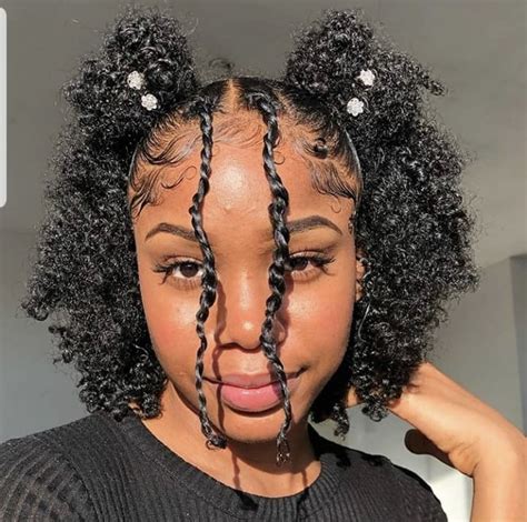 Nigerian hairstyles for kids jiji ng blog. Curly half up half down w/ space buns, twists and dramatic ...