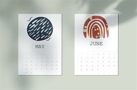 2021 Printable Modern Calendar Abstract Calendar Minimalist Etsy