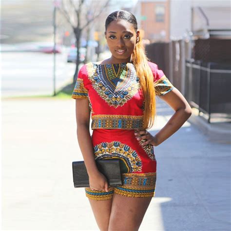 2017 african clothing 2 piece set women africaine print dashiki tshirt shorts sets summer