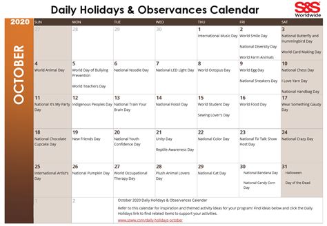 April Daily Holidays And Observances Printable Calendar Sands Blog