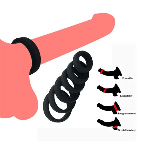 Sizes Silicone Cock Ring Penis Enhance Erection Ejaculation Delay Sex Toys For Men Cockring