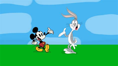 Mickey Mouse Reuniting With Bugs Bunny By Trainboy452 On Deviantart