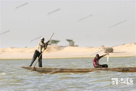 Fishermen On A Boat On The Niger River Between Niafunke And Kabara