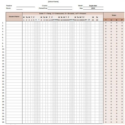 2021 Attendance Calendar Download Calendar Template Printable