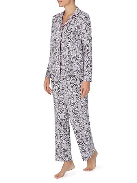 Dkny Sleepwear 2 Piece Folded Leopard Print Pyjama Set Thebay