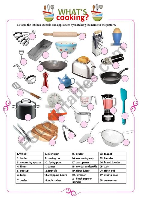 Click here to find the right ikea product for you. Kitchen and Cooking Utensils - ESL worksheet by maiagarri