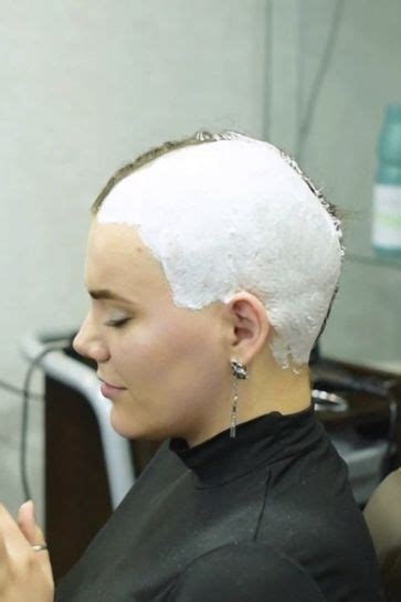 Pin By David Connelly On Bald Women Covered In Shaving Cream Hair