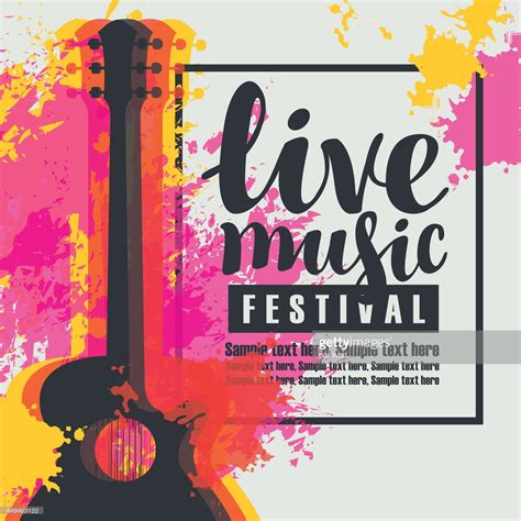 Vector Poster For A Live Music Festival Or Concert With Multicolor