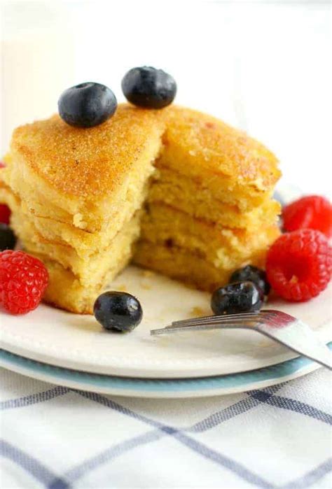 Cornmeal Pancakes With Fresh Berries The Pretty Bee