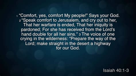 Isaiah 40 Prophecy Comfort My People Youtube
