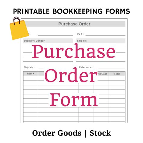 Furniture Purchase Order Template