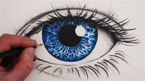 How To Draw A Realistic Eye In Colour Youtube