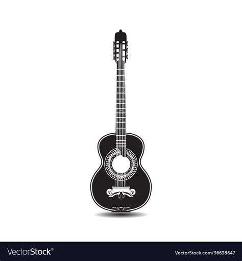 Black And White Classic Guitar Royalty Free Vector Image