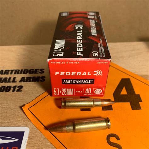 50 Round Box Federal American Eagle 57x28 Ammo 40gr Fmj Ae5728a