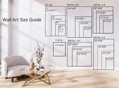 wall art size guide frame size guide print size guide poster size chart wall display guide