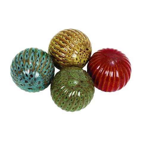 Shop Ceramic 4 Inch Decorative Balls Set Of 4 Free Shipping On