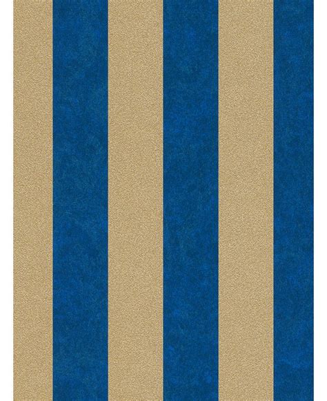 This Carat Glitter Stripe Wallpaper In Blue And Gold Features An