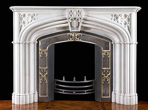 Gothic Revival Antique Marble Fireplace Mantel Westland London Winter
