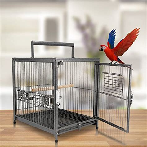 Festnight Portable Heavy Duty Travel Pet Parrot Bird Cage With Handle
