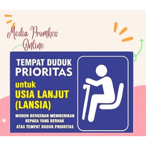 Jual Stiker Kursi Prioritas Khusus Lansia Shopee Indonesia