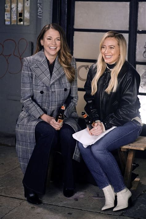 Hilary Duff And Sutton Foster On The Set Of Younger In New