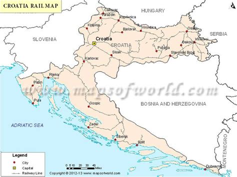 Railway Map Croatia Croatian Railway Network Map Croatia Karlovac