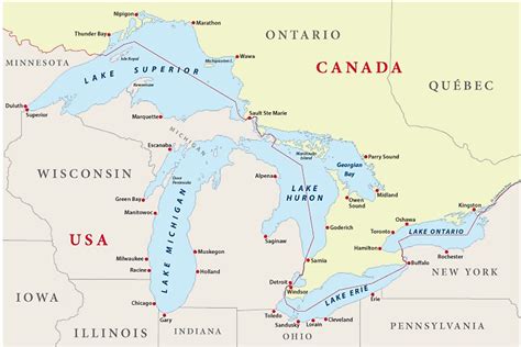 The Eight Us States Located In The Great Lakes Region Worldatlas