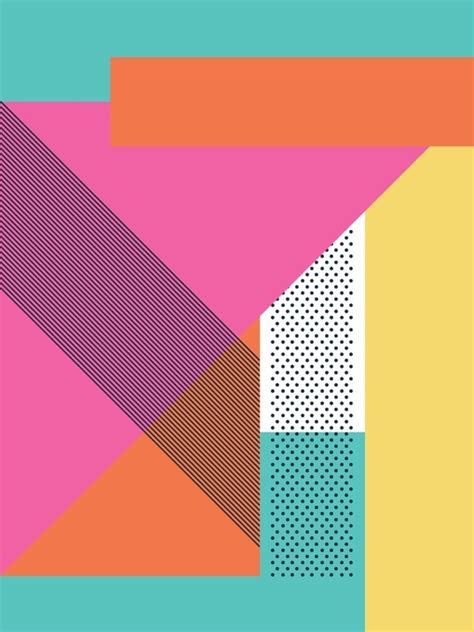 Abstract Retro 80s Background With Geometric Shapes And Pattern