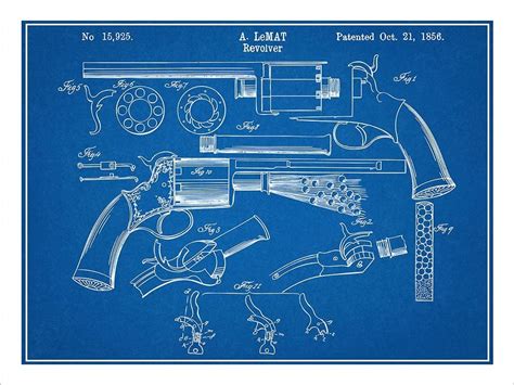 Kunst Revolver Pistol Gun Poster Invention 1898 Patent Art 18x24