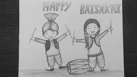 Baisakhi Celebration Drawing How To Draw Baisakhi Festival Drawing