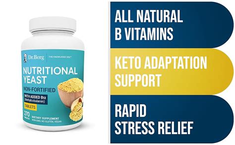 Dr Bergs Nutritional Yeast Tablets Non Fortified Natural B12 Added