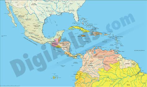 Central America Political Map