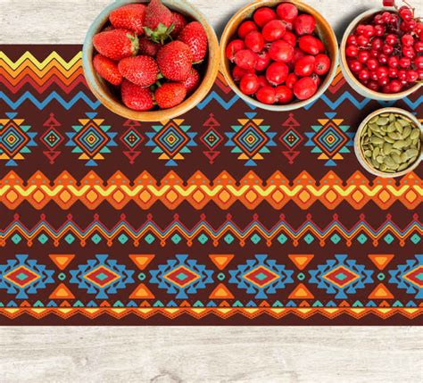 African Triangle Tribal Pattern Textured Vinyl Placemats Tenstickers