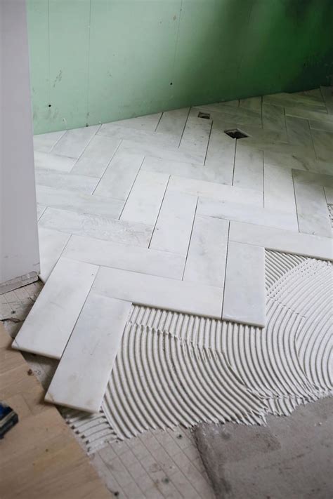 Try This Herringbone Marble Tile A Beautiful Mess