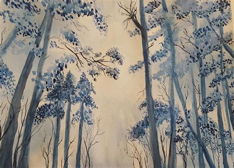 Blue Forest Painting By Deborah Gerhardt Fine Art America