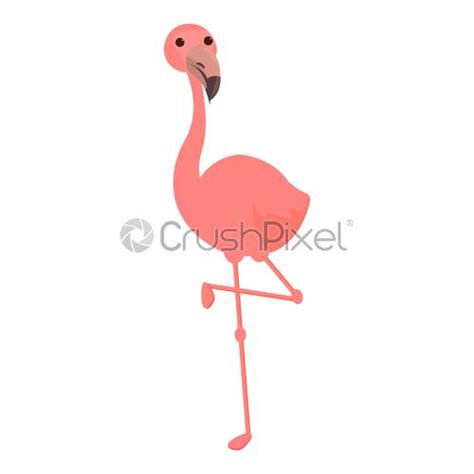 Cute Flamingo Icon Cartoon Vector Pink Bird Stock Vector 3990979