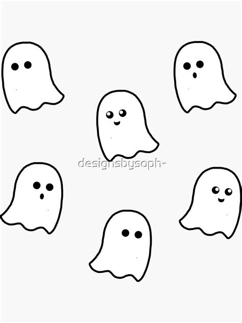 Cute Ghost Sticker Pack Sticker For Sale By Designsbysoph Redbubble