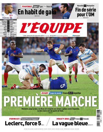 Le Journal L Quipe L Dition Du Septembre Quipe De France Quipe Football Ligue