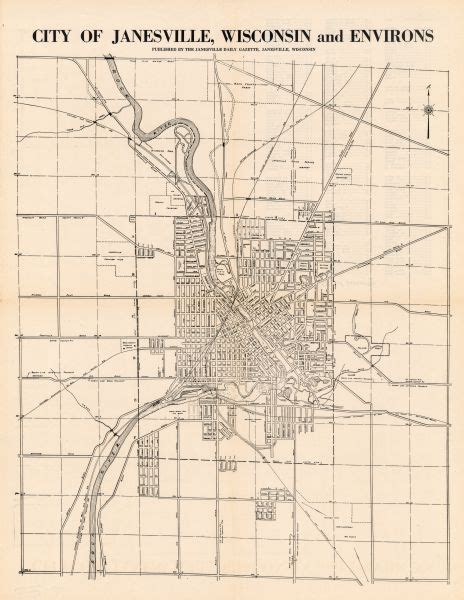 City Of Janesville Wisconsin And Environs Map Or Atlas Wisconsin