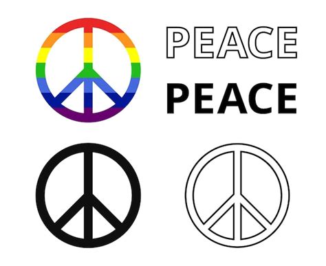 Premium Vector International Peace Symbols Icons Set Peace Signs Text