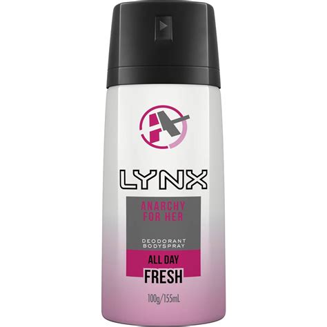 Lynx Women Body Spray Aerosol Deodorant Anarchy For Her 155ml Woolworths