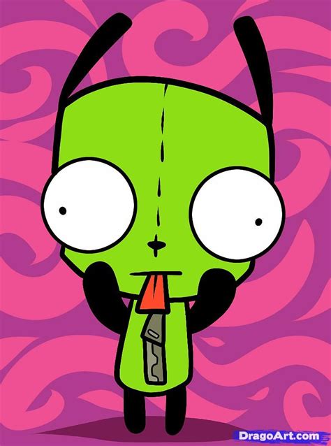 Pink Gir Invader Zim Drawings Gir From Invader Zim