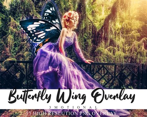 57 Colorful Butterfly Wing Overlays Natural Flying Photoshop Etsy