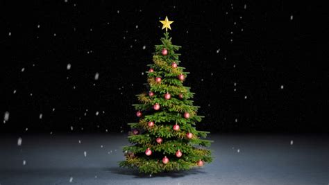 Christmas Tree At Night With Stock Footage Video 100