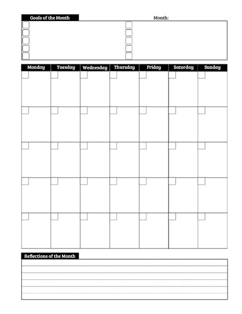 Monthly Planner Free Printable Template Pdf Sortoutmylife