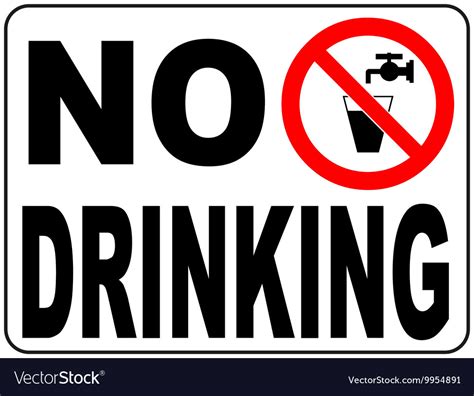Not Drinking Water Sign Non Potable Water Vector Image