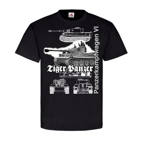 Tiger Panzer Typ Vi Panzerkampfwagen Bild Bauplan Legende T Shirt